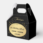 Zwart Goud Confetti Bruiloft Dank u Bedankdoosjes (Voorkant Zijde)