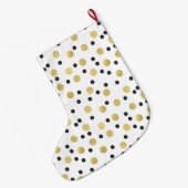 Zwart Goud Confetti Grote Kerstsok (Achterkant (Hangend))