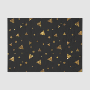 Zwart Goud Confetti Polka Dots Elegante Driehoeken Tissuepapier