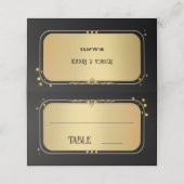 Zwart Goud Confetti Trouwtafel Nummer (Buitenkant ongevouwen)