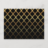 Zwart, goud, cool, trendy, retro abstract design briefkaart (Voorkant)