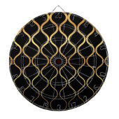 Zwart, goud, cool, trendy, retro abstract design dartbord (Voorkant)