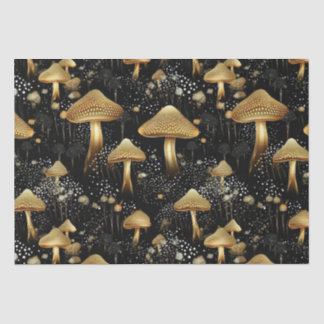 Zwart & Goud Cottagecore Paddenstoelen Tissuepapier