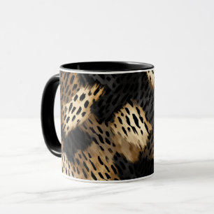 Zwart Goud Crème Luipaard Dierenprint Mok