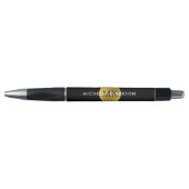 Zwart Goud Custom Monogram Initialen Naam Luxury Pen (Voorkant)