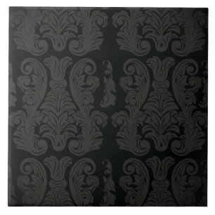 Zwart goud Damask Classy Royal Style Tile Tegeltje
