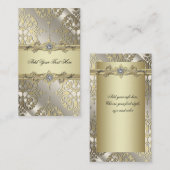 Zwart Goud Damask Visitekaartjes (Voorkant / Achterkant)