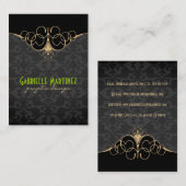 Zwart & Goud  Damasks Visitekaartje (Voorkant / Achterkant)