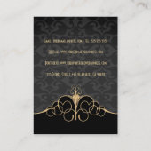 Zwart & Goud  Damasks Visitekaartje (Achterkant)