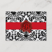 ZWART GOUD DAMAST RODE WAS AFDICHTING MONOGRAM VISITEKAARTJE (Achterkant)