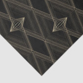 Zwart Goud Diamant Patroon Abstract Chique Geometr Tissuepapier (Detail)