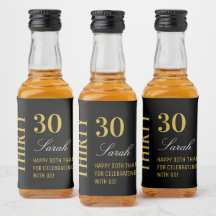 Zwart & Goud Elegant 30e Verjaardag Dank u
