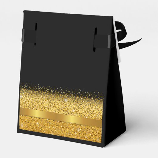 Zwart goud elegant Bedankt Bedankdoosjes (Achterkant)