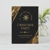 Zwart Goud Elegant Feestelijk Kerstfeest Kaart (Staand voorkant)