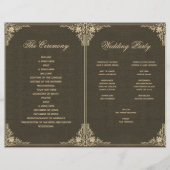 Zwart Goud  Elegant Gevouwen Huwelijksprogramma (Achterkant)