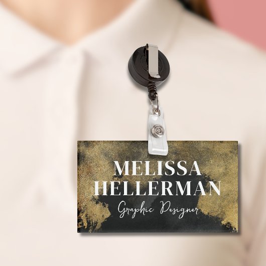 Zwart Goud Elegant Modern Naambadge