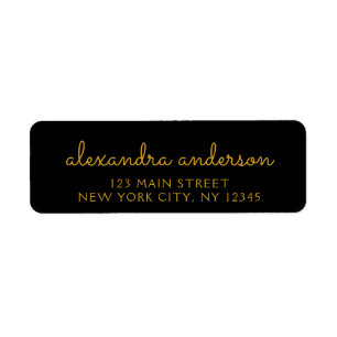 Zwart Goud Elegant Script Typografie Wedding Event Etiket
