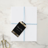 Zwart Goud Elegant Verloving Evenement Bruiloft Fa Cadeaulabel (Met Touw)