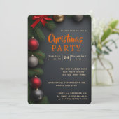 Zwart goud elegante kerstfeest kaart (Staand voorkant)