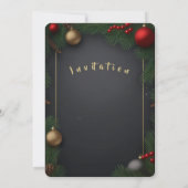 Zwart goud elegante kerstfeest kaart (Achterkant)