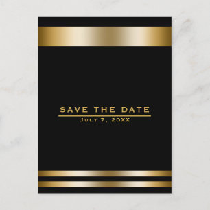 Zwart & Goud Elegante Verlovingskaart Save the Dat Briefkaart