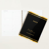 Zwart goud elegante zakelijke afspraken 2025 planner (Display)