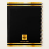Zwart goud elegante zakelijke afspraken 2025 planner (Achterkant)