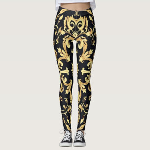 Zwart&goud embleem leggings
