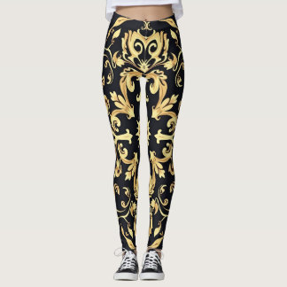 Zwart&goud embleem leggings