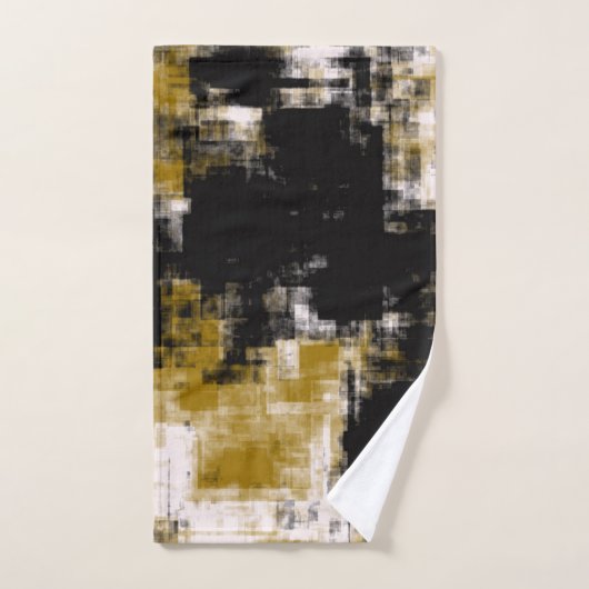 Zwart goud en wit bad handdoek (Handdoek)