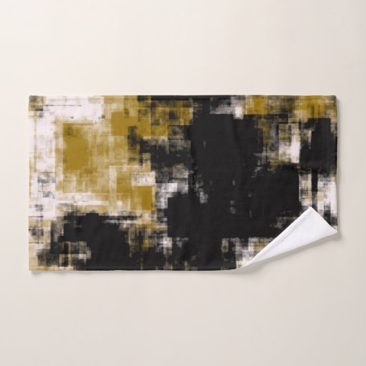 Zwart goud en wit bad handdoek (Handdoek)