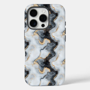 Zwart Goud en Wit Marmer Effect iPhone Case