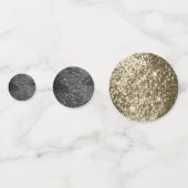 Zwart, goud en witte glitter confetti (Achterkanten)