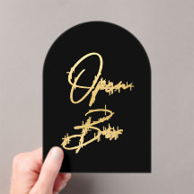 Zwart & Goud Faux Folie Arch Acryl Open Bar Teken