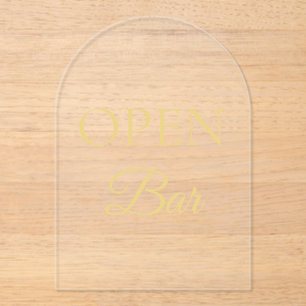 Zwart & Goud Faux Folie Arch Acryl Open Bar Teken Uitnodigingen