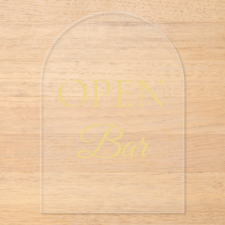 Zwart & Goud Faux Folie Arch Acryl Open Bar Teken Uitnodigingen