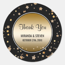 Zwart Goud Faux Glitter Sterren | Trouwgunsten