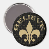 Zwart Goud Fleur de Lis Geloof Magneet (Voorkant / Achterkant)