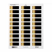 Zwart Goud Fleur de lis met harlekijn Etiket (Full Sheet)