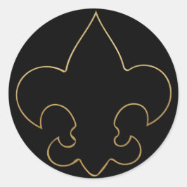 Zwart & Goud Fleur De Lis Stickers Seals