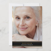 Zwart Goud Foliage Viering van het Leven Foto Kaart (Achterkant)