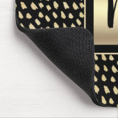 Zwart goud folie modern vet monogram script luxe muismat (Hoek)