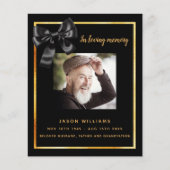 Zwart goud foto boog begrafenisprogramma (Voorkant)