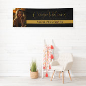 Zwart Goud Foto Gefeliciteerd Afstuderen Banner (Insitu)