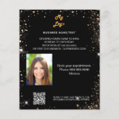 Zwart goud foto qr code promotiebedrijf logo flyer (Voorkant)