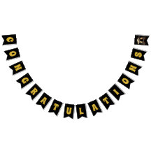 Zwart & Goud "Gefeliciteerd" Bunting Banner