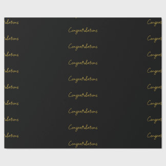 Zwart & Goud Gefeliciteerd Wrapping Paper Cadeaupapier
