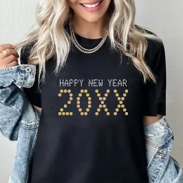 Zwart & Goud Gelukkig Nieuwjaar 2024 T-shirt