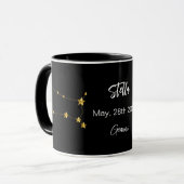 Zwart goud Gemini sterrenbeeld verjaardag Mok (Voorkant links)