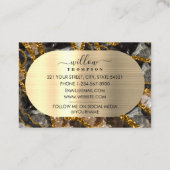Zwart Goud Geode Agaat Glitter Visitekaartje (Achterkant)